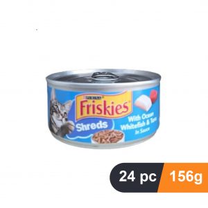 purina friskies shreds with ocean whitefish & tuna in sauce