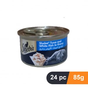 Sheba tuna and white fish in gravy